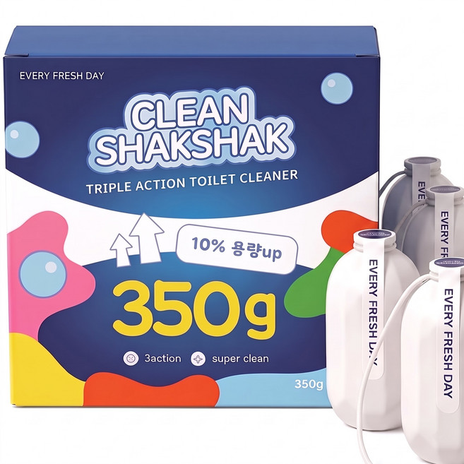 클린샥샥 대용량 자동 변기세정제, 4개, 350g