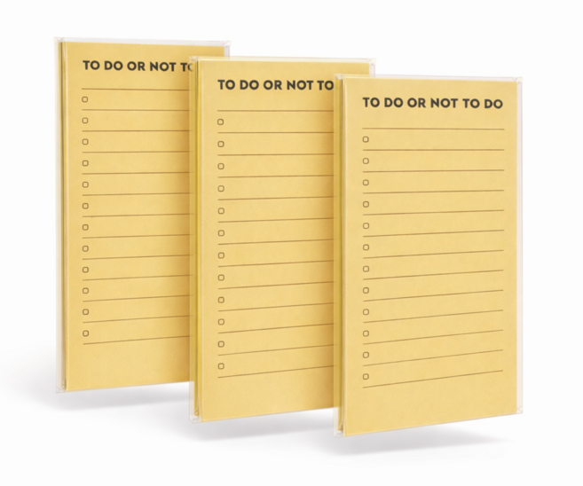 [투두오어낫투두] 투두리스트 메모패드, 3개, 50매, 옐로우