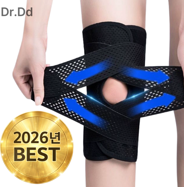 닥터든든 4세대 슬개골 지지대 무릎보호대, 블랙, 1개