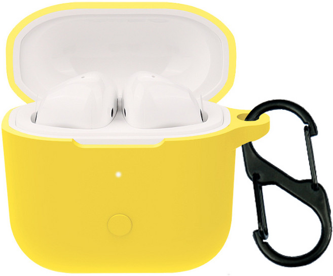 샤오미 레드미 버즈3 컬러 슬림핏 일체형 케이스 + 카라비너, YELLOW, 1개