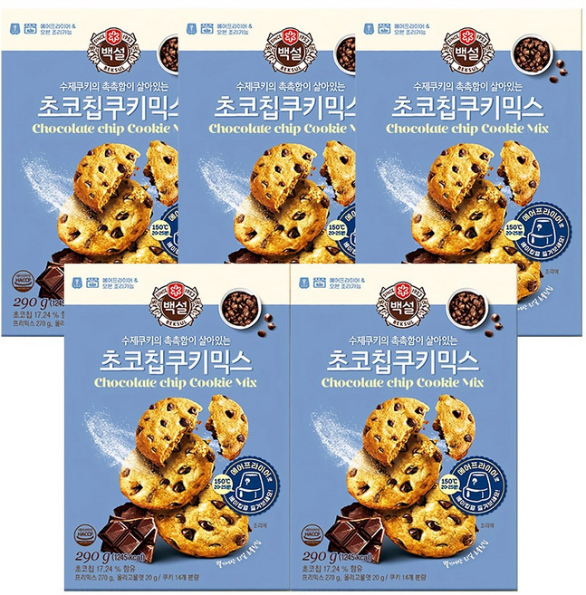 백설 초코칩쿠키믹스, 290g, 5개
