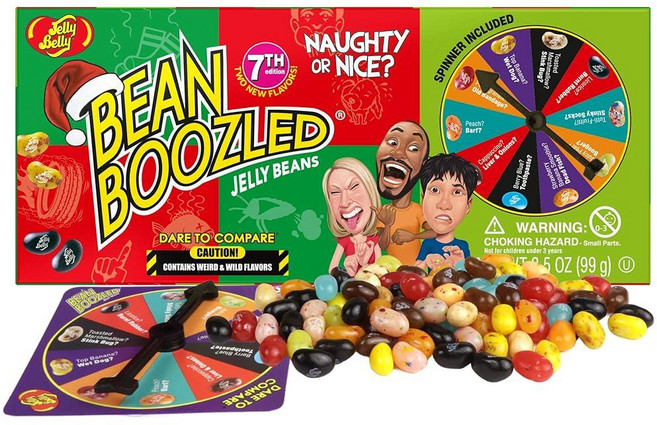 Jelly Belly Christmas Bean Boozled Naughty or Nice 스피너 선물 상자 7번째 에디션 99.2g(3.5온스), Jelly Belly Christmas Bean Boo, 1