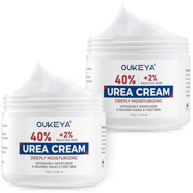 OUKEYA Urea Cream 40 Percent for Feet Maximum Strength Moisturizer Intensive Hydrating Foot Dry Cr, 5.29 Ounce(2PSC 42% Urea Cream, 150g