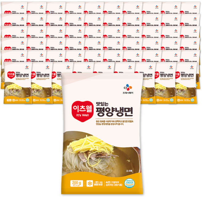 CJ 이츠웰 맛있는 평양냉면 200g x 10개, 60개