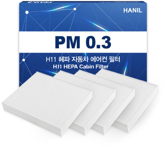 한일 PM 0.3 자동차 에어컨 필터, HH194, 4개