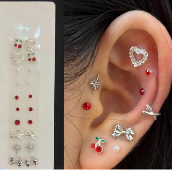 어린이 여아용 귀걸이 붙이는 장난감 소품 피어싱 스티커 유아용 놀이, isum 나비, 1개