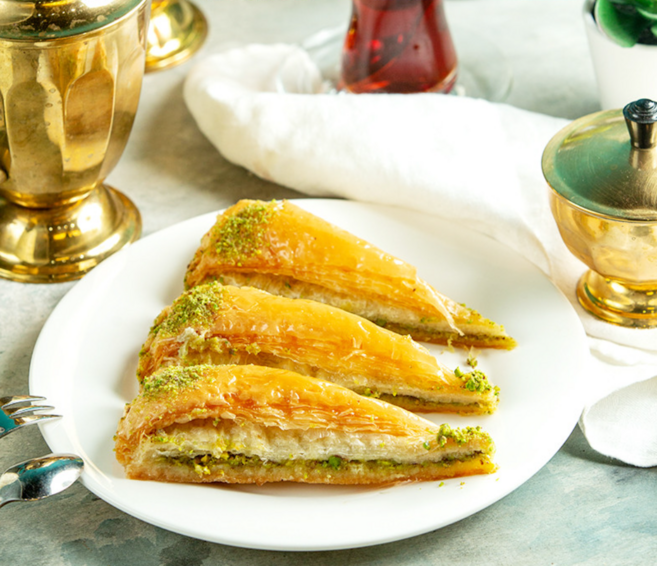 40겹 바클라바 파이 피스타치오 케이크 200g 프리미엄 터키쉬 디저트, 1개