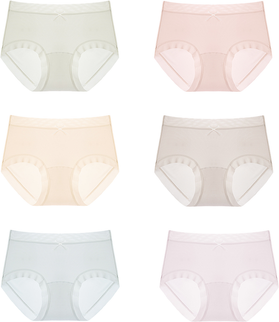 [길복트레이드 주식회사](6컬러)여성 순면 모달 심리스 팬티 삼각 프리사이즈 노라인 고탄력 사계절 항균 데일리 통기성 여자 요일팬티 노라인팬티 라인 레이스팬티라온 아이스 쿨 실크
