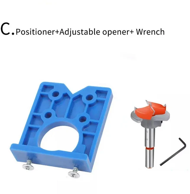 35mm 힌지 드릴링 지그 세트 숨겨진 가이드 홀 로케이터 도어 캐비닛 용 플라스틱 오프너 포지셔너, 01 C