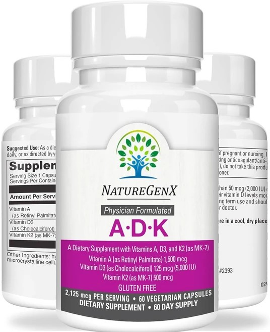 NatureGenX 비타민 A D3 K2 60캡슐, 1개, 60정 - 쿠팡