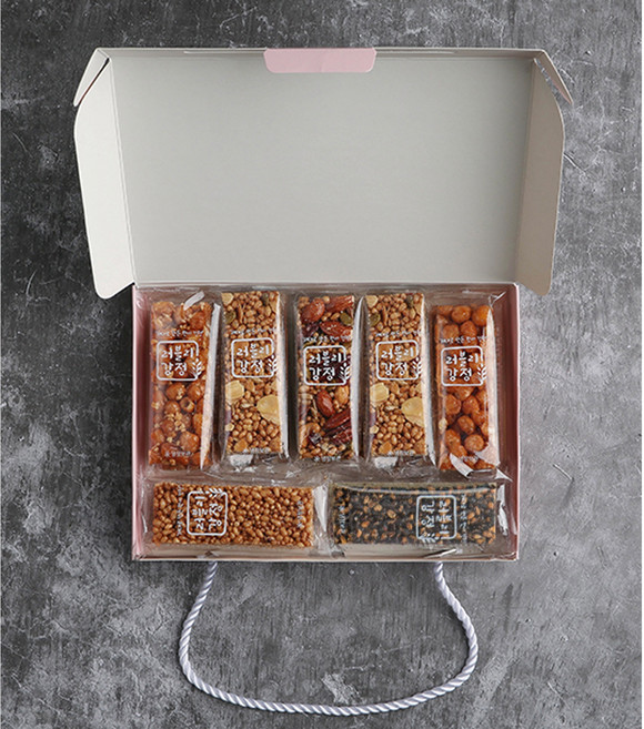 올인원 에너지바 명품백 부드러운 수제 견과류바 & 오란다 네이비 스티커&띠지 선택안함, 382g, 1박스