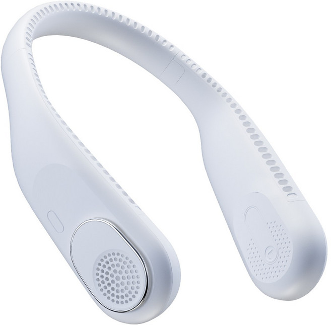 Hyades 휴대용 저소음 무선 넥밴드 선풍기 4000mAh-S6, 화이트