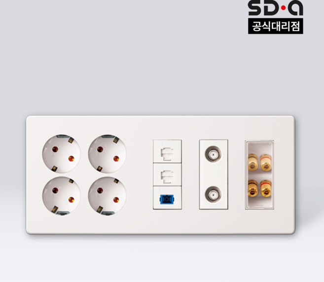 신동아 리젠 아파트 매립 통합수구 통합 콘센트 통신 커버 4구 콘센트8P 2구+광단자FMTVUNIT바나나잭2구, 1개