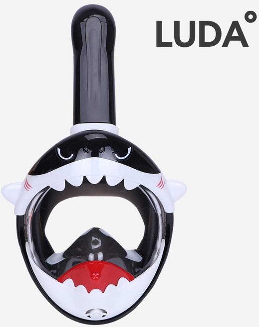 루다 원터치버클형 상어 유아 스노쿨링마스크 어린이 KC인증제품, 상어대장 블랙 원터치버클형