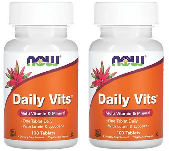 나우푸드 2개X Daily Vits 종합비타민 & 미네랄 루테인 & 라이코펜 함유 100정, NOW03770-2, 2개 - 쿠팡