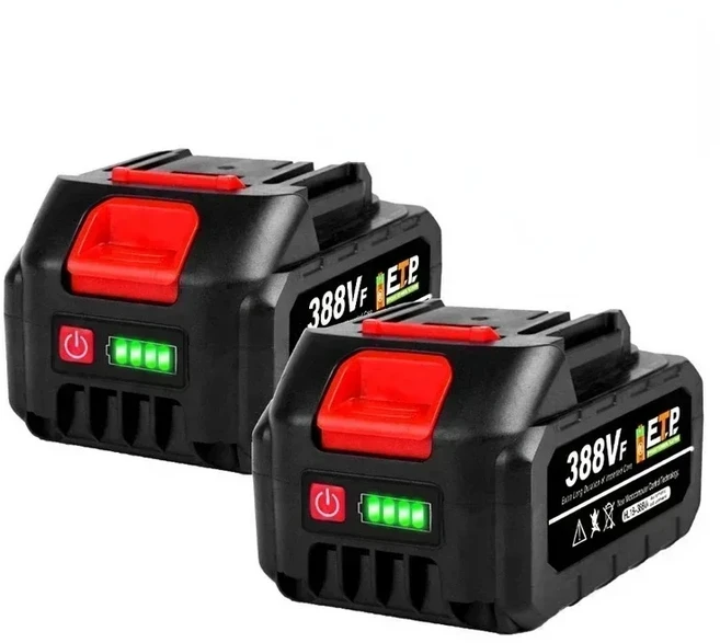 388VF 18V 15000mAh 대용량 충전식 리튬 이온 배터리 Makita 전동 공구 용 무선 드릴 브러시리스 렌치, [04] 2 battery