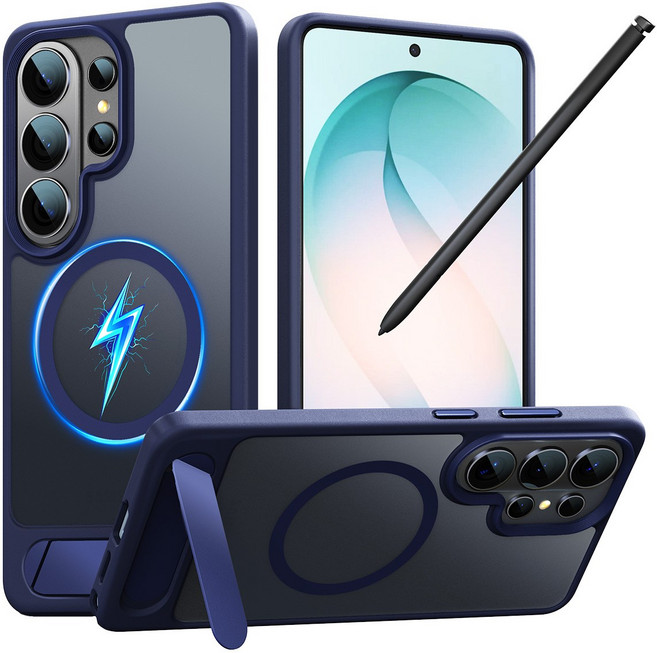 ESSENWOO 울트라 맥세이프 마그네틱 케이스 히든 거치대 매트 반투명 무선충전 슬림 보호 케이스