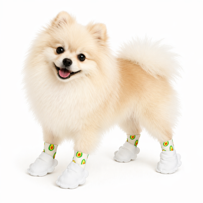 아띠꼴로 뽀송뽀송 강아지 일회용 산책 신발 발보호 양말 40매1세트, 화이트, 1세트