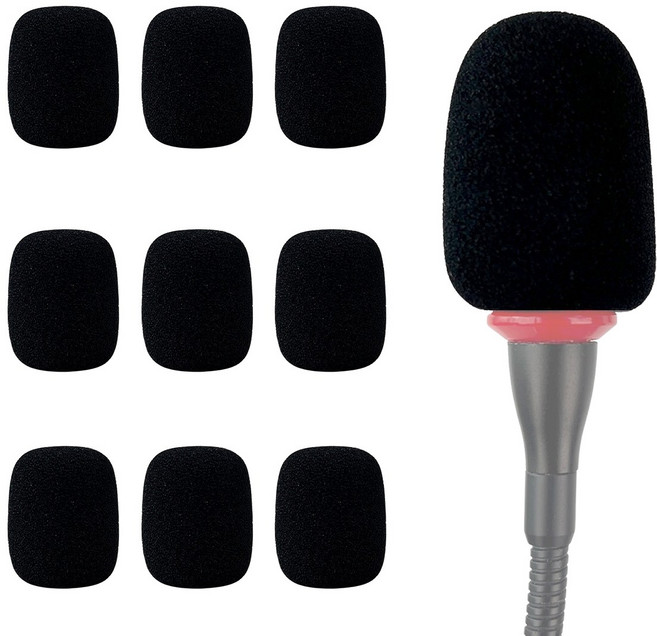 라이프웍스 구즈넥 헤드셋 핀 마이크 커버 스펀지 윈드 스크린, 10개, 10mm