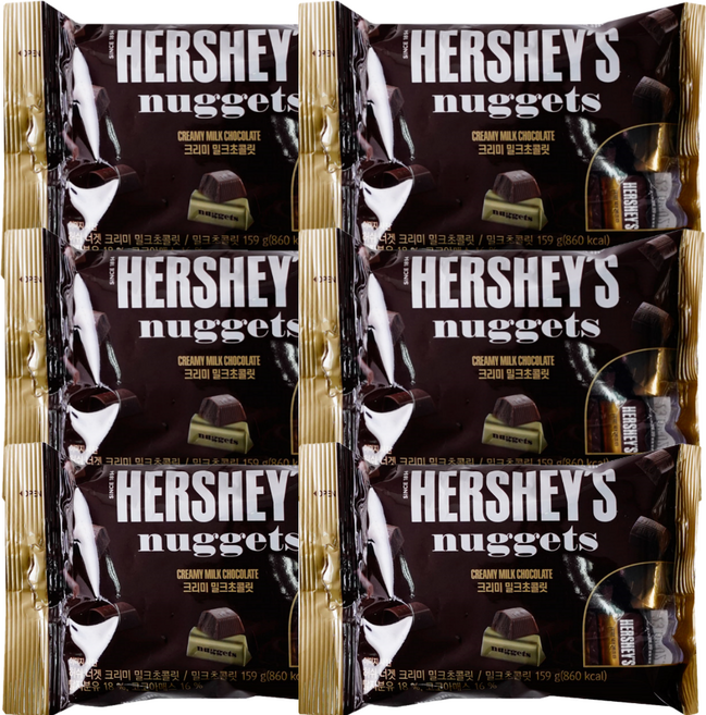 허쉬 너겟 크리미 밀크초콜릿, 159g, 6개