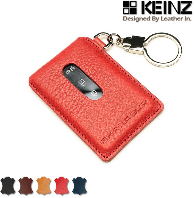 KEINZ 더뉴 그랜저 IG 카드키 스마트키 케이스 Square 키홀더, B형, 리얼레드