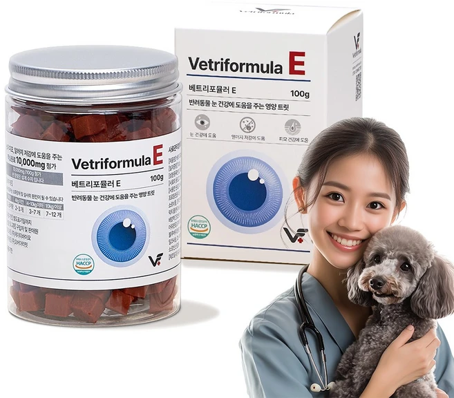베트리포뮬러 반려동물 종합유산균영양제 관절 피부 면역 오메가3, 100g, 1개, E 눈영양제 루테인 - 쿠팡