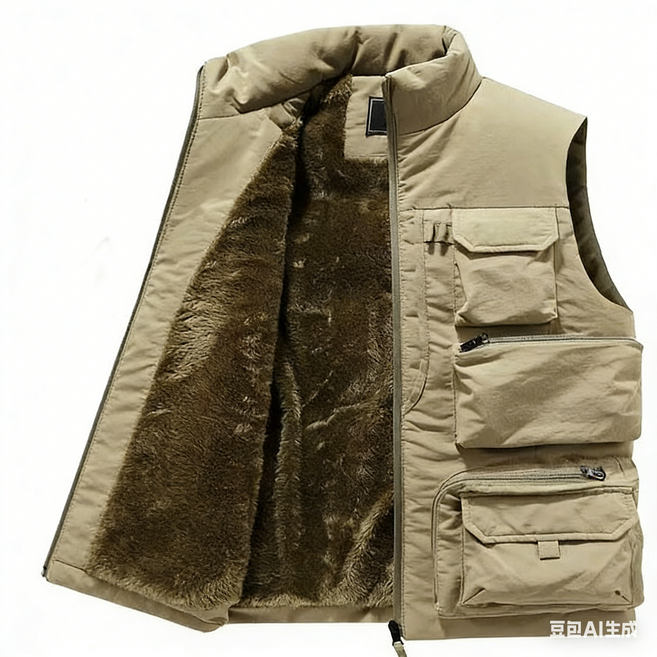 차쿠 남성 겨울 방한조끼 아웃도어 캠핑 낚시 융털 털 조끼 작업조끼 멀티 포켓 중년 빅사이즈