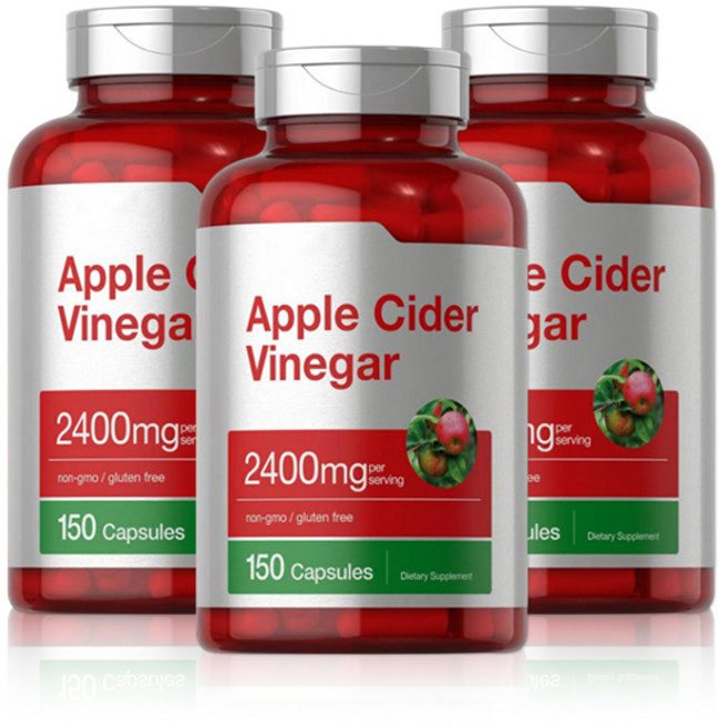 蘋果醋膠囊 2400mg 每份 非基因改造/無麩質 150顆 膳食補充劑, 1個