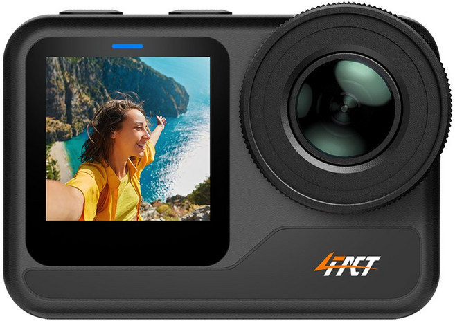 포팩트 K02 액션캠 4K 유튜브 브이로그 방수 듀얼스크린 카메라, 블랙