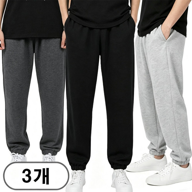 차쿠 1+1+1(3세트) 4계절 남녀공용 와이드 트레이닝 바지 조거팬츠 겨울 기모 일자 츄리닝 슬랙스팬츠 작업바지 빅사이즈