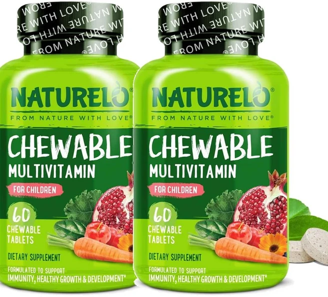 영국 내추렐로 NATURELO 어린이 멀티비타민 츄어블, 60정, 2개 - 쿠팡