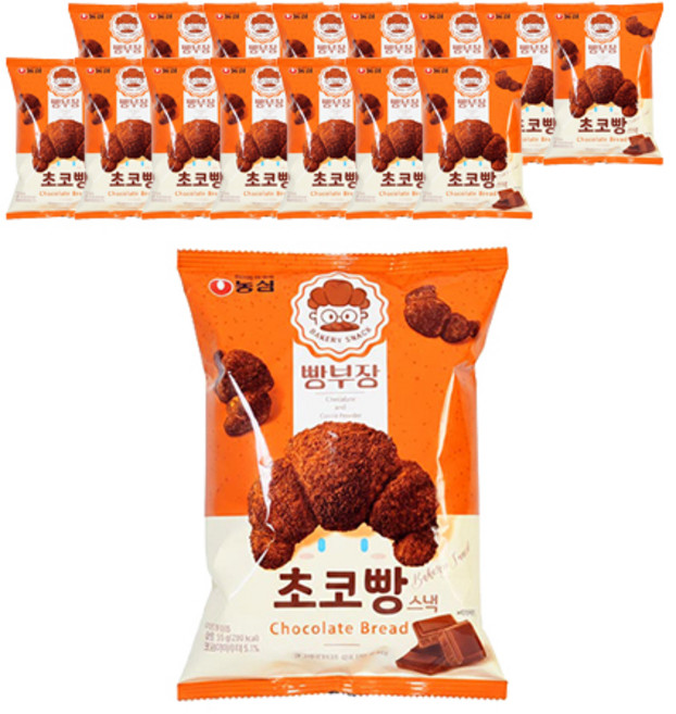 NONGSHIM 農心 麵包部長 巧克力可頌造型餅乾, 55g, 16個