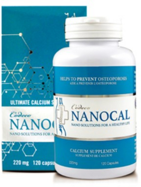 CODECO NANO CALCIUM 120caps 코데코 뉴트리션 나노칼슘 60일분 220mgx120캡슐 코데코 나노 칼슘 나노칼슘 코데코 나노칼슘 뼈건강 캐나다에서 직배송, 120정, 1개