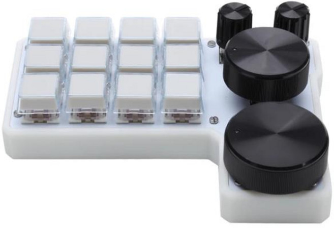 핫 스왑 디자이너 한 손 키패드 미니 VIA 12E4 매크로 키보드 12 키 4 노브 기계식, 한개옵션1