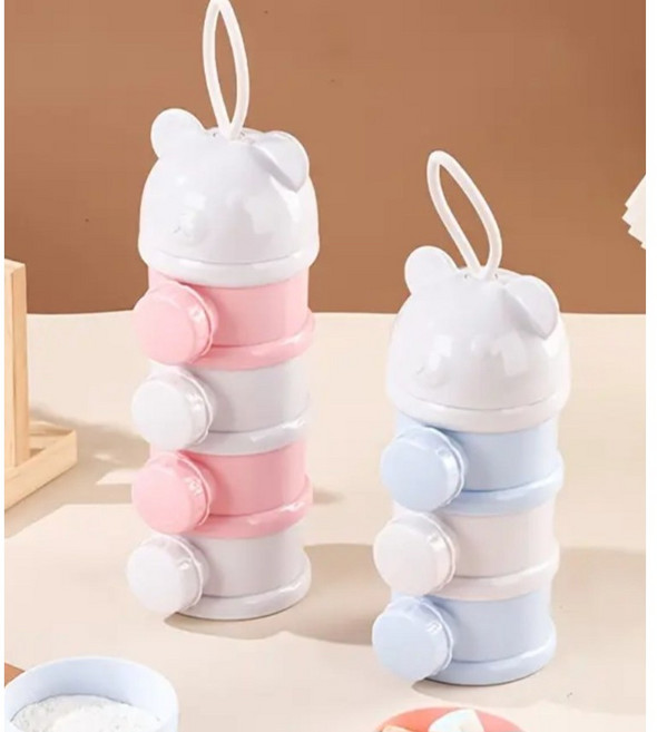 코지베베 곰돌이 4단 분유 케이스 디스펜서, 핑크, 1개