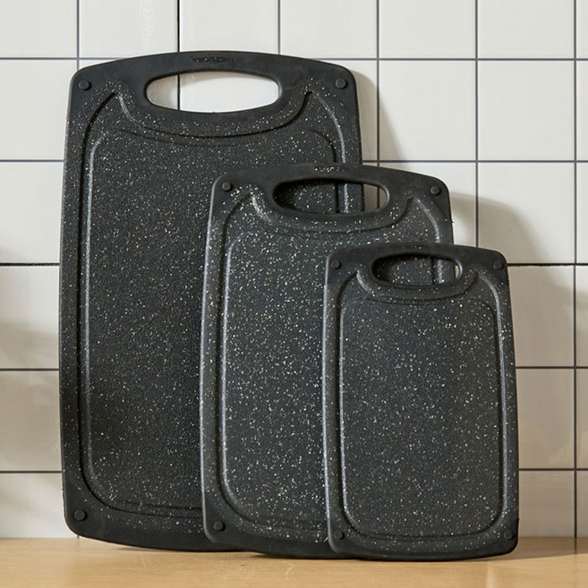 파르셀 슈와츠 향균 블랙 마블 도마 3종세트 무착색 칼집에 강한, 1세트