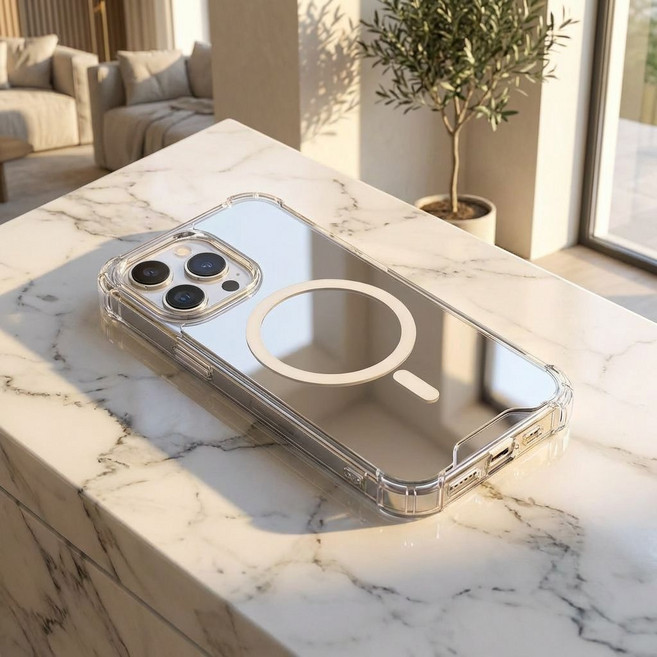 포앤디 2배자력 미러 맥세이프 범퍼 핸드폰케이스