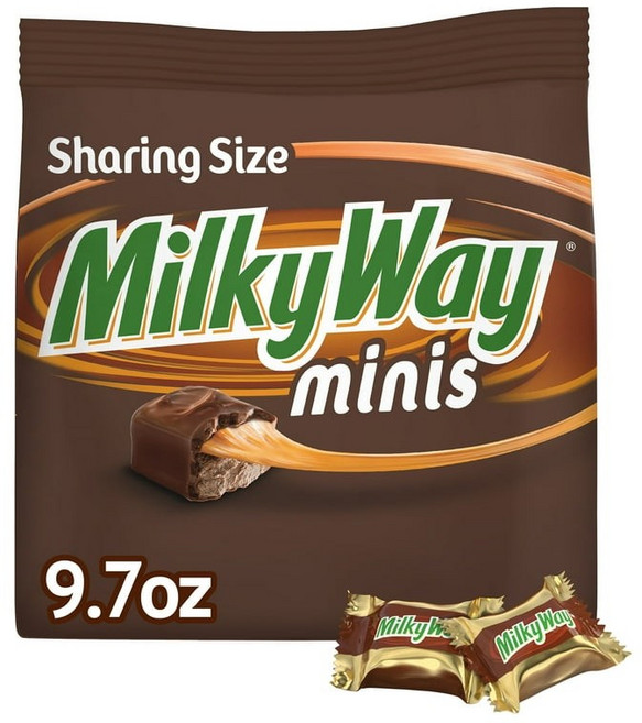 Milky Way Minis Size Milk Chocolate Bars 미국 밀키웨이 미니사이즈 초콜릿바 낱개포장 275g 6팩, 1개