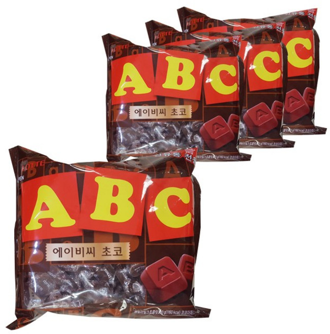 롯데웰푸드 ABC 초콜릿, 200g, 4개