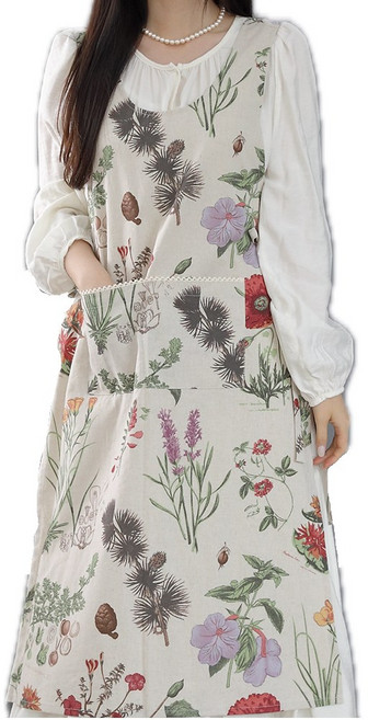 린넨롱 옆트임앞치마 예쁜원피스앞치마 장금이에이프런 카페바레스타 꽃집 플로리스트 해방타운, 6.  메리골드 에어프런, 1개