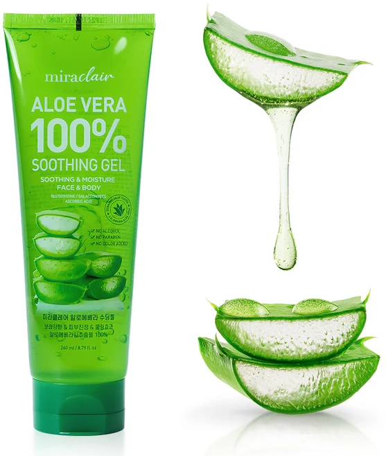 미라클레어 알로에베라 순도100% 무알콜 수딩젤 수분가득, 1개, 260ml - 쿠팡