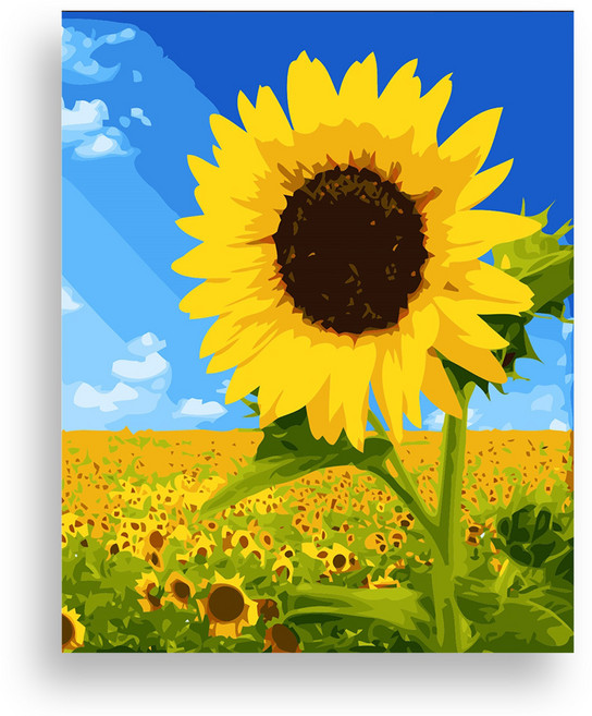 위메이크 페인팅 DIY 명화그리기 세트 들판의 해바라기 40x50, 혼합색상, 1개
