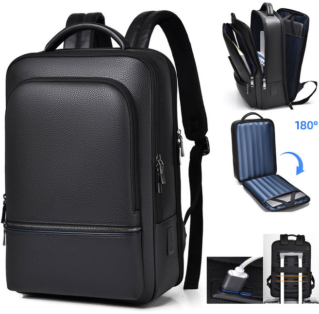 VANADAT 남자가죽백팩 직장인 여행용 노트북
