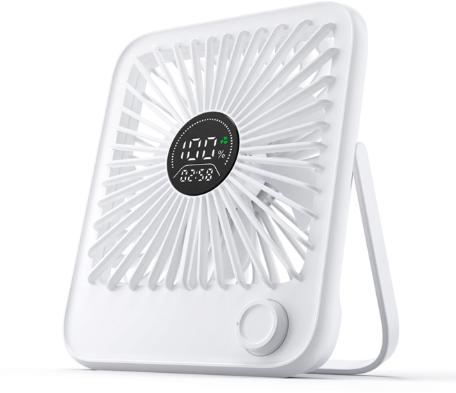 NUNUHANA 고속 저소음 미니 접이식 탁상선풍기 R11, 2-화이트