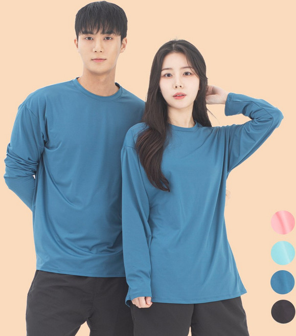 7위 - 라틱 남자 여자 래쉬가드 루즈핏 긴팔 상의 비치웨어 빅사이즈, 공용(S), 블루