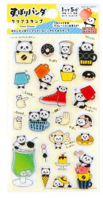 World craft Sukkiri Panda 透明印章組, 1個