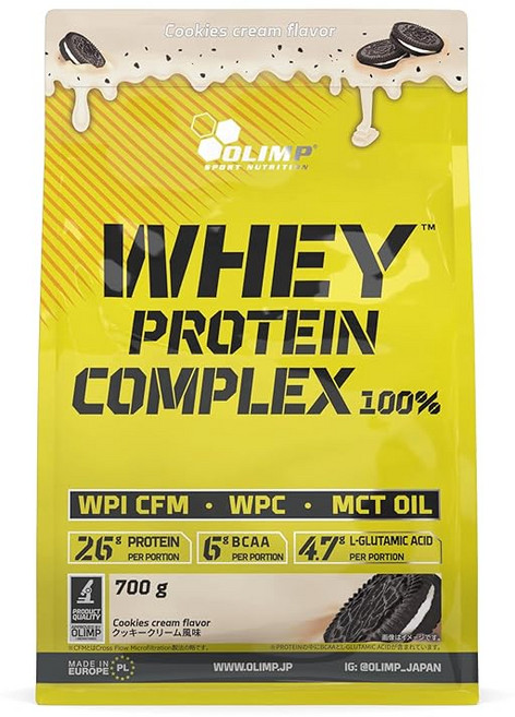 Olimp Sport Nutrition WPC WPI 단백질 유청 단백질 쿠키 크림 맛 & WPI 블렌드 올림프 유장 단백질 콤플렉스 100% 700g WHEY PROTEIN, 1g, 1개