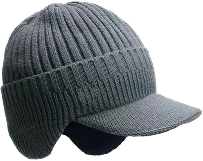 알로하모아 겨울 등산 모자 방한 귀마개, 그레이