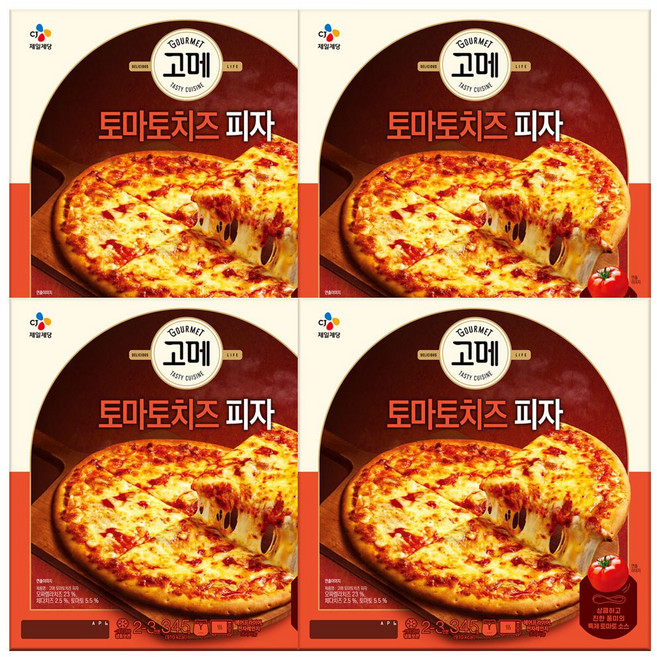 고메 토마토치즈 피자, 345g, 4개