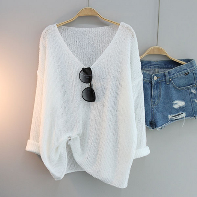 달콩 여리여리V넥루즈핏니트 빅사이즈 롱니트 긴팔니트 부드러운